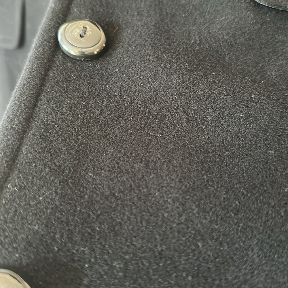 COLE HAAN | Black Trench Coat with Notched Lapel - Picture 6 of 16
